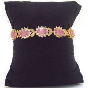 Pink Petal Elegance CZ Bracelet