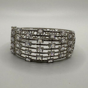 Silver with crystal stones, multi tier bracelet ￼