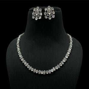 Moissanite necklace with studs