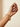Model wearing Greek key CZ bangles on her wrist